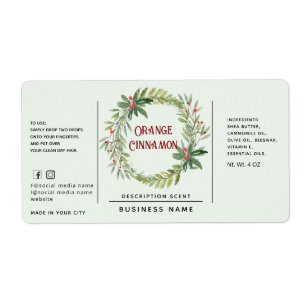Holiday holly wreath simple  product label