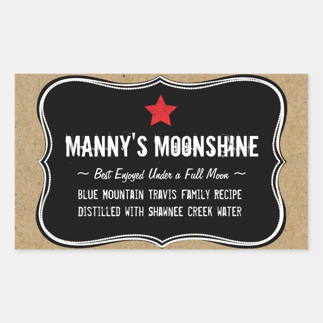 Holiday Home Brew or Moonshine Gift Label (Front)