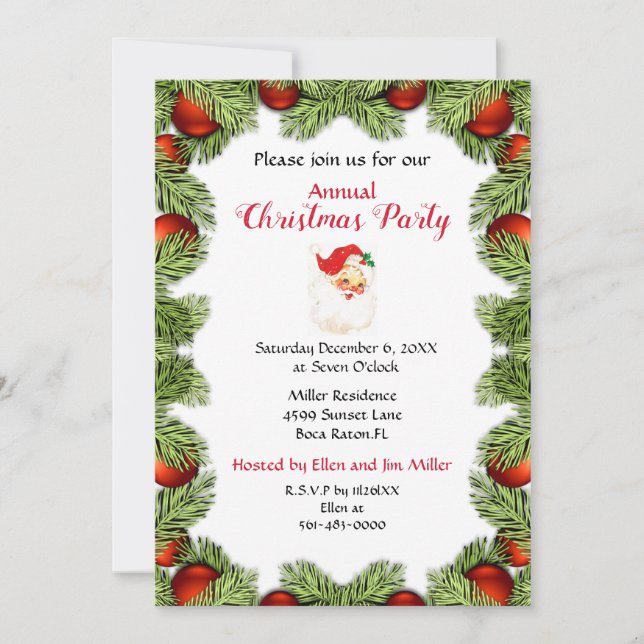 Holiday Home Christmas Party Invitation (Front)