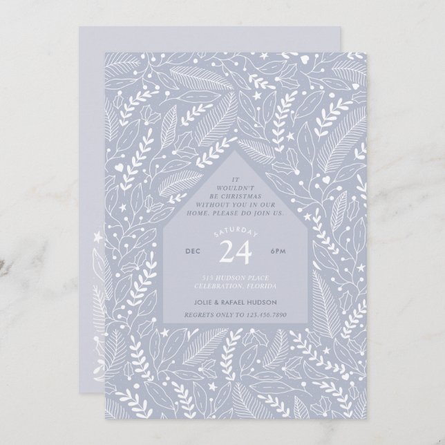 Holiday Home Christmas Party Invitation (Front/Back)