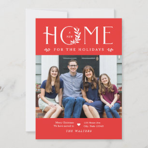 Holiday Home Moving Announcement Christmas Card