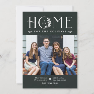 Holiday Home Moving Announcement Christmas Card