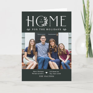 Holiday Home Moving Announcement Christmas Card