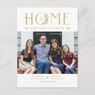 Holiday Home Photo Moving Announcement Postcard