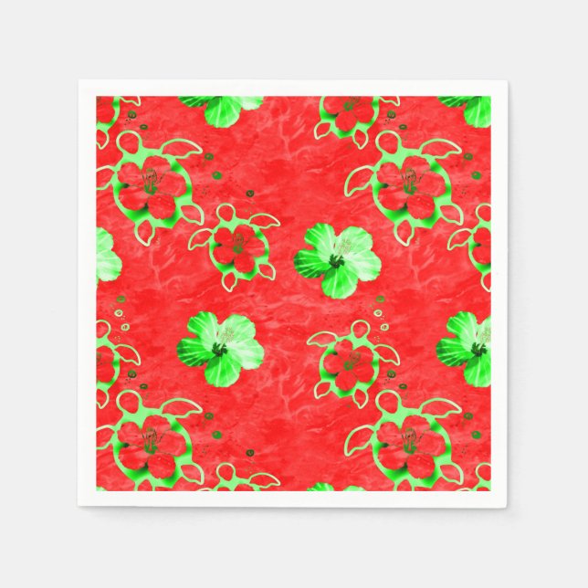 Holiday Honu Turtles Napkin (Front)