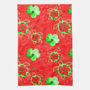 Holiday Honu Turtles Tea Towel