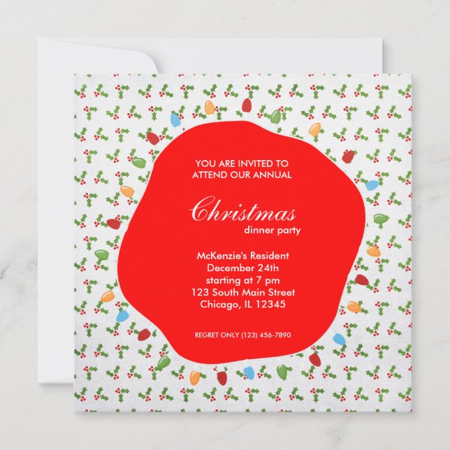 Holiday hoopla dinner invitation (Front)
