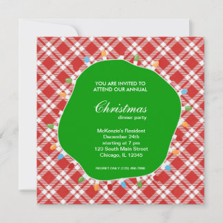 Holiday hoopla dinner invitation
