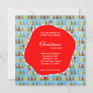 Holiday hoopla dinner invitation