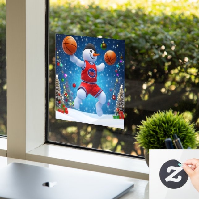 Holiday Hoops Window Cling (Office)