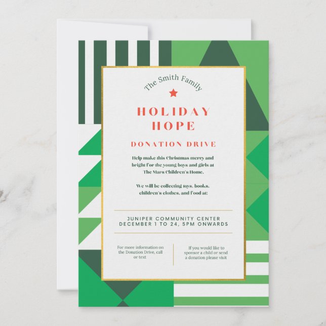 Holiday Hope Christmas Event Invitation (Front)