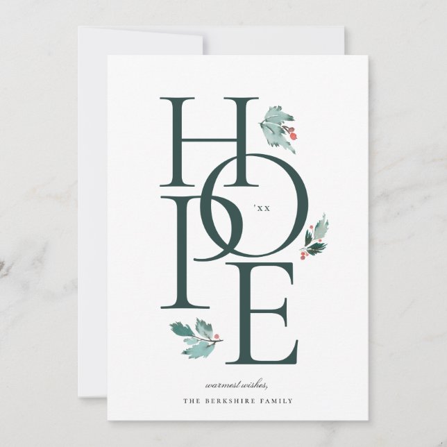 Holiday Hope Modern Botanical Berry (Front)
