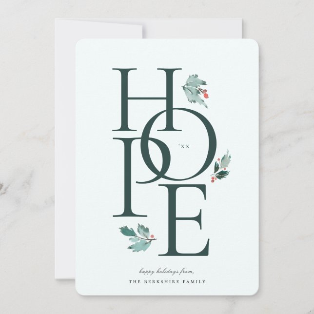 Holiday Hope Modern Botanical Berry (Front)