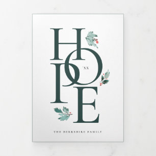 Holiday Hope Modern Botanical Berry Photo Trifold