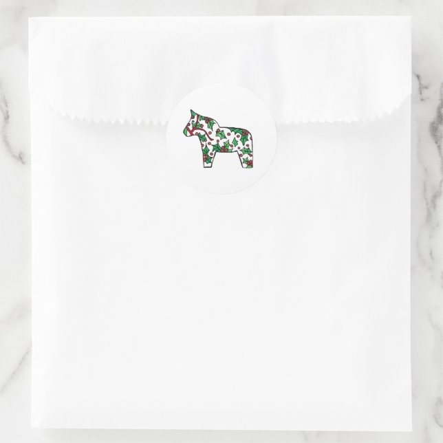 Holiday Horse # 3 Classic Round Sticker (Bag)