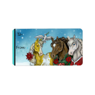 Holiday Horses~to and from stickers