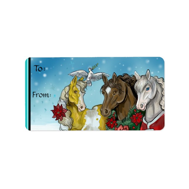Holiday Horses~to and from stickers (Front)
