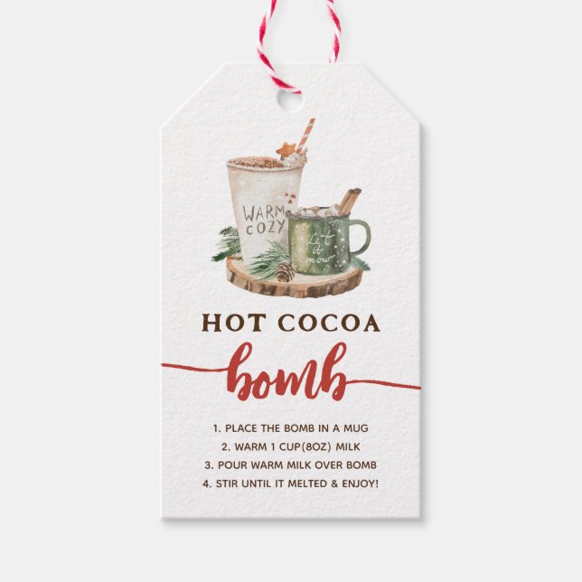 Holiday Hot Cocoa Bomb Cookie Tag (Front)