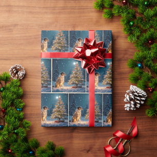 Holiday Hound Tangle In Light String Wrapping Paper