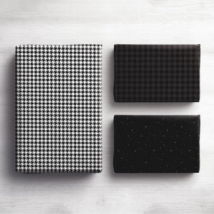 Holiday houndstooth classic black and white wrapping paper sheet