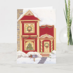 Holiday house Christmas customisable card