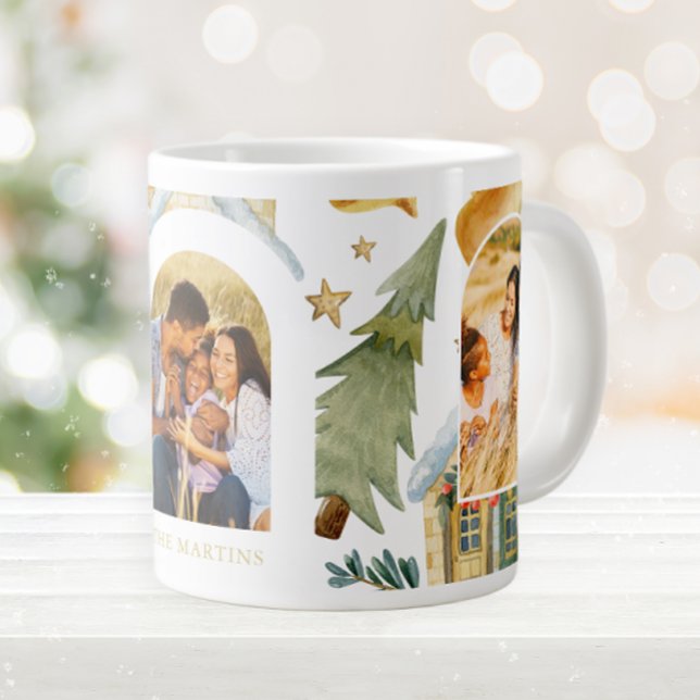 Holiday Houses Three Photo Christmas Large Coffee Mug (Creator Uploaded)