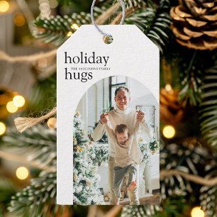 Holiday Hugs Personalised Photo Christmas Gift Tags