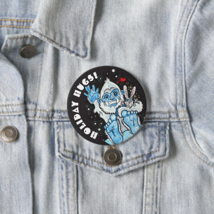 Holiday Hugs Yeti! 7.5 Cm Round Badge