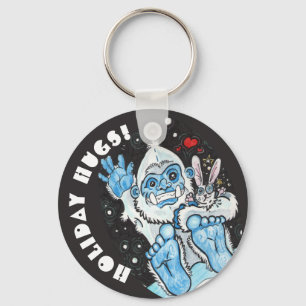 Holiday Hugs Yeti! Key Ring