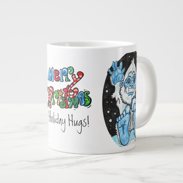 Holiday Hugs Yeti~speciality mug (Front Right)