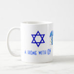 Holiday Humour Christmas and Hanukkah Coffee Mug<br><div class="desc">A cute holiday mug with a sense of humour makes a fun gift for homes combining faiths - Jewish and Christian, Hanukkah and Christmas. The Star of David side says a home with OY and the Santa Claus side says a home with JOY. Gift wrapped packages in coordinating colours associated...</div>