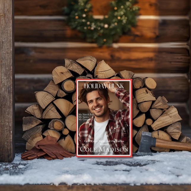 Holiday Hunk Magazine cover Holiday Card (Holiday Hunk Magazine cover Holiday Card)