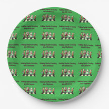 Holiday Hustle Crossing into Christmas Paper Plate