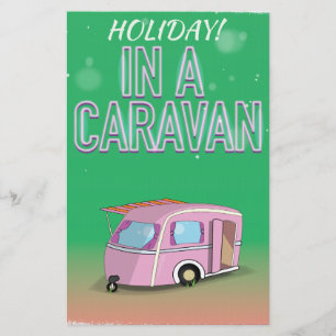 Holiday in a Caravan cartoon poster Stationery