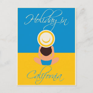 Holiday In California Modern Beach Travel Postcard