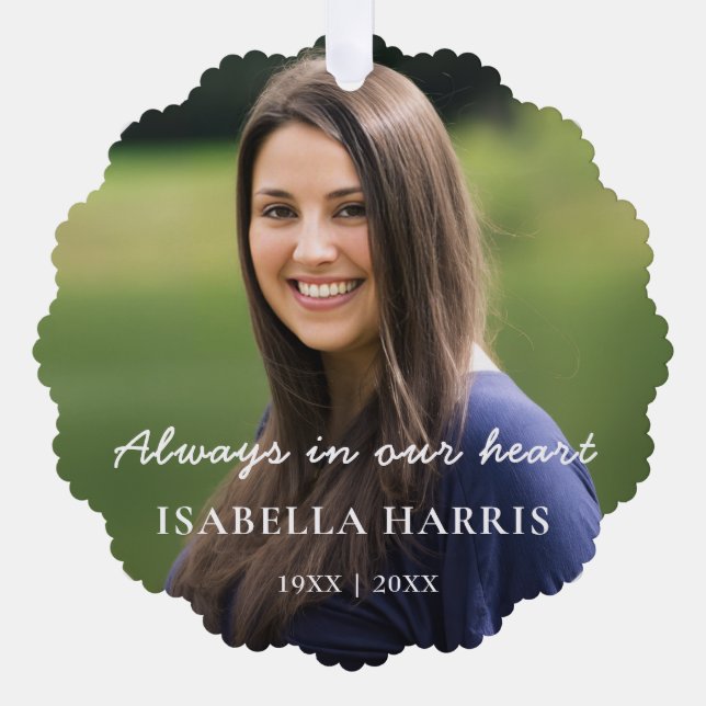 Holiday “In Loving Memory” Photo Tribute Card (Front)