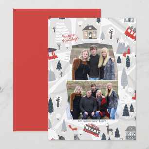 Holiday in the City Christmas 2 Photo Flat Card