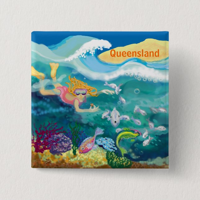 Holiday in tropical Queensland 15 Cm Square Badge (Front)