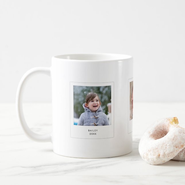 Holiday Instant Photo Style Square Photos Coffee Mug (With Donut)