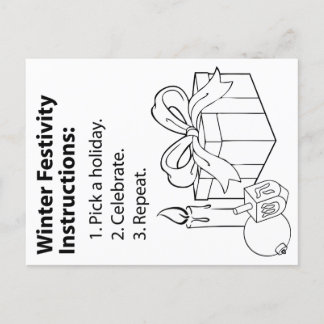 Holiday Instructions Postcard