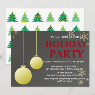 Holiday Invitation with Christmas Ornaments