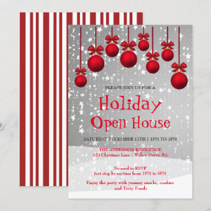 Holiday Invitation with Christmas Ornaments