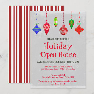 Holiday Invitation with Christmas Ornaments