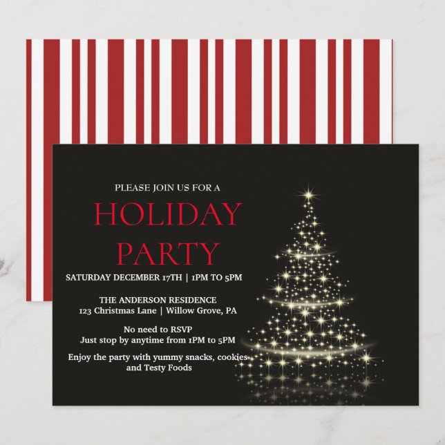 Holiday Invitation with Christmas Ornaments (Front/Back)
