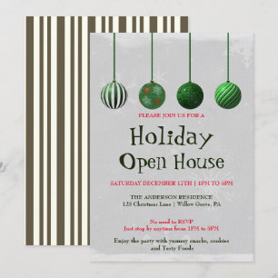 Holiday Invitation with Christmas Ornaments