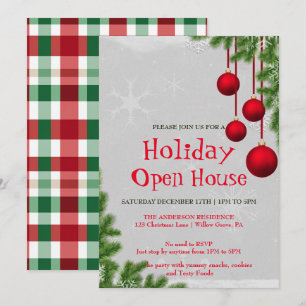 Holiday Invitation with Christmas Ornaments