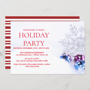 Holiday Invitation with Christmas Ornaments