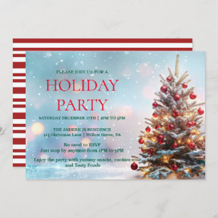 Holiday Invitation with Christmas Ornaments