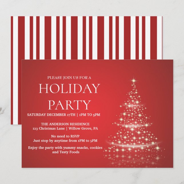 Holiday Invitation with Christmas Ornaments (Front/Back)