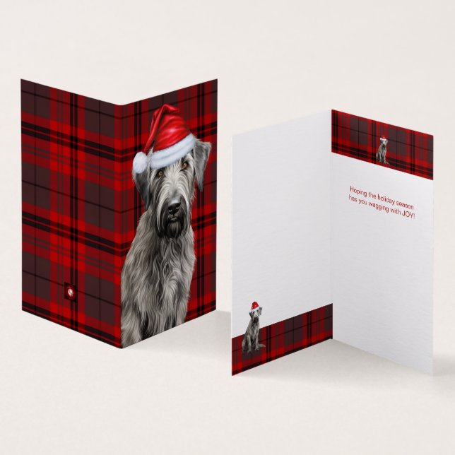 Holiday Irish Wolfhound Dog Red Plaid Christmas (Inside and Outside)
